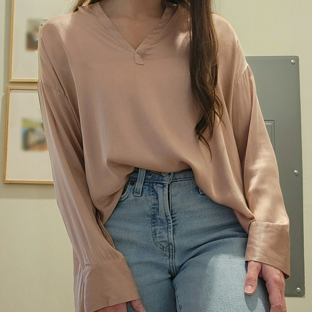 Joie 100% Silk Long Sleeve In Blush